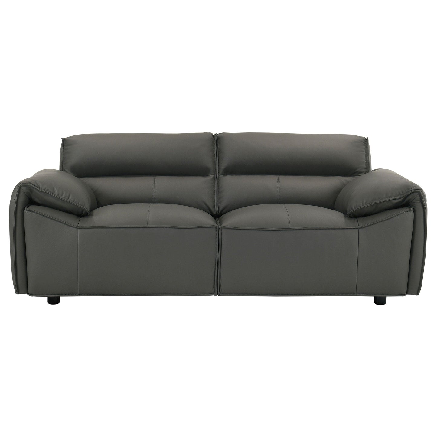 Buxton Top Grain Leather Upholstered Loveseat Graphite