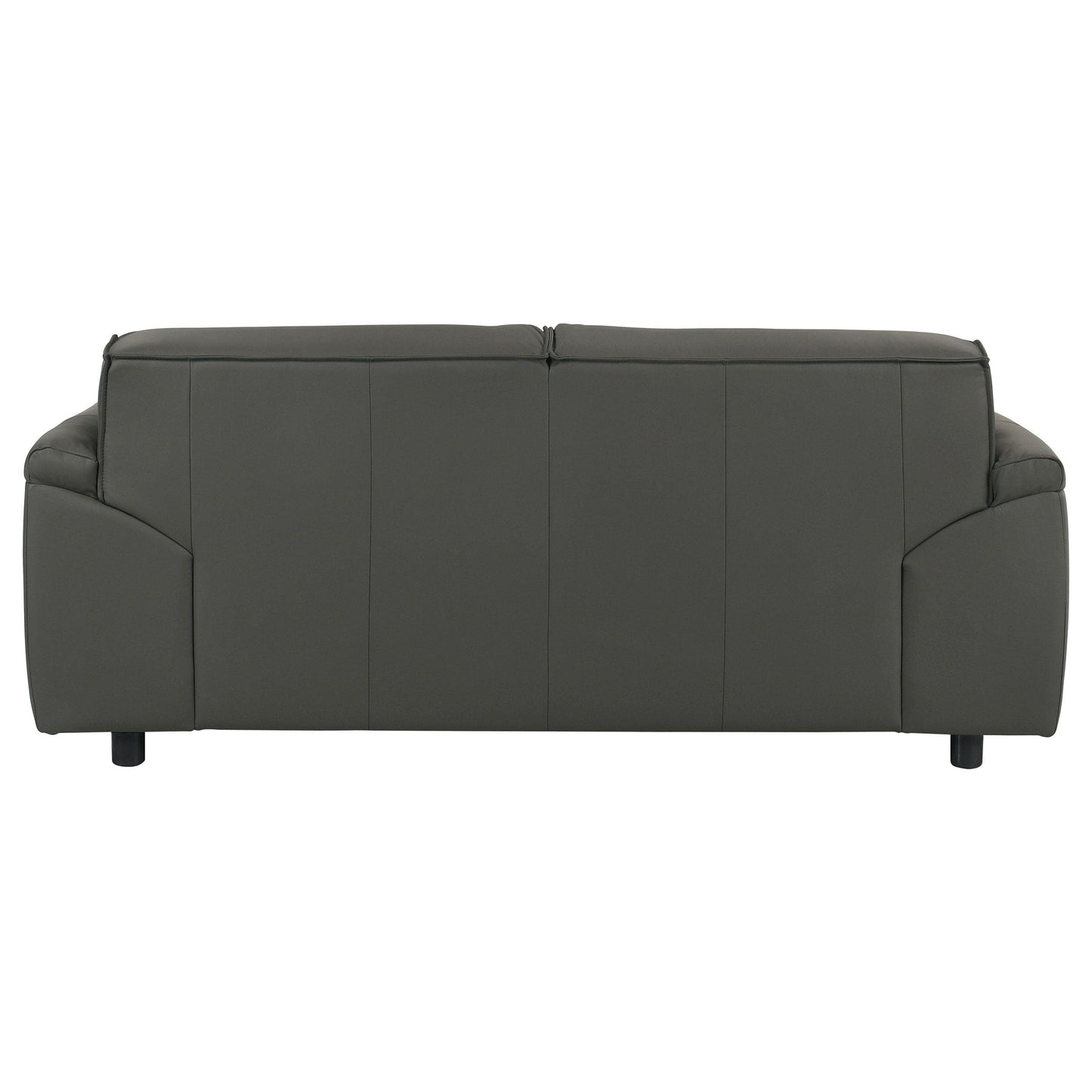 Buxton Top Grain Leather Upholstered Loveseat Graphite