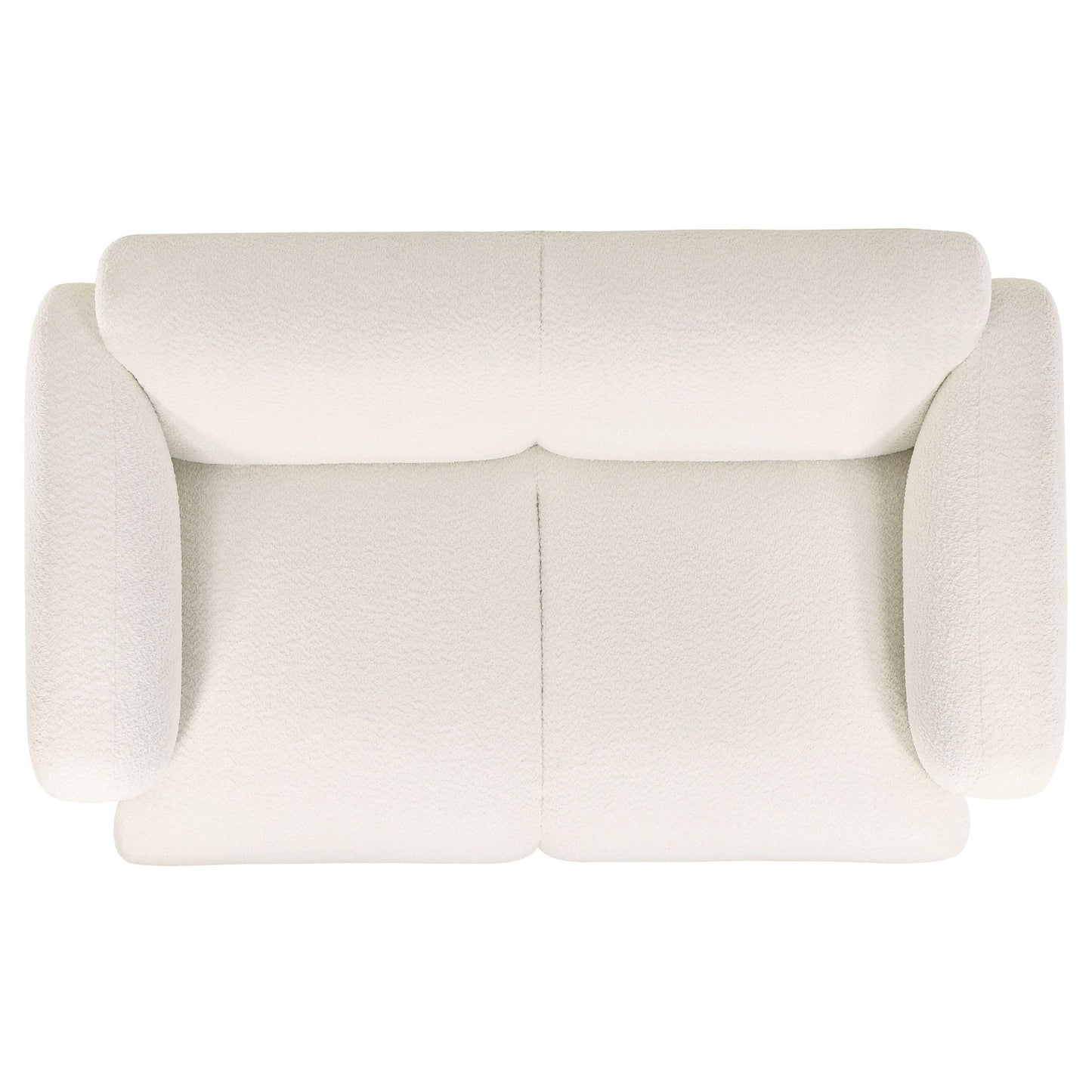 Dorset Fabric Upholstered Round Track Arm Loveseat White
