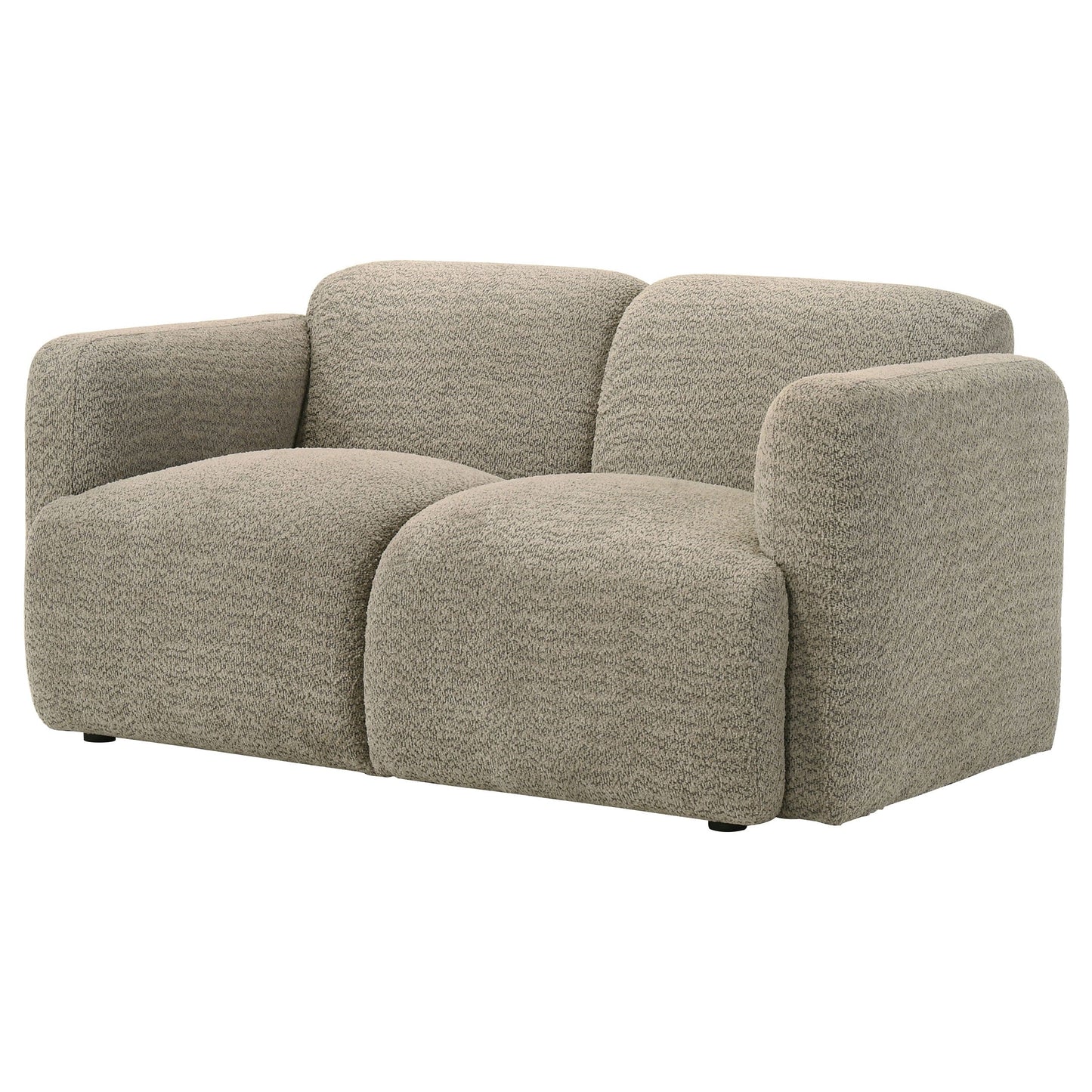 Dorset Fabric Upholstered Round Track Arm Loveseat Brown