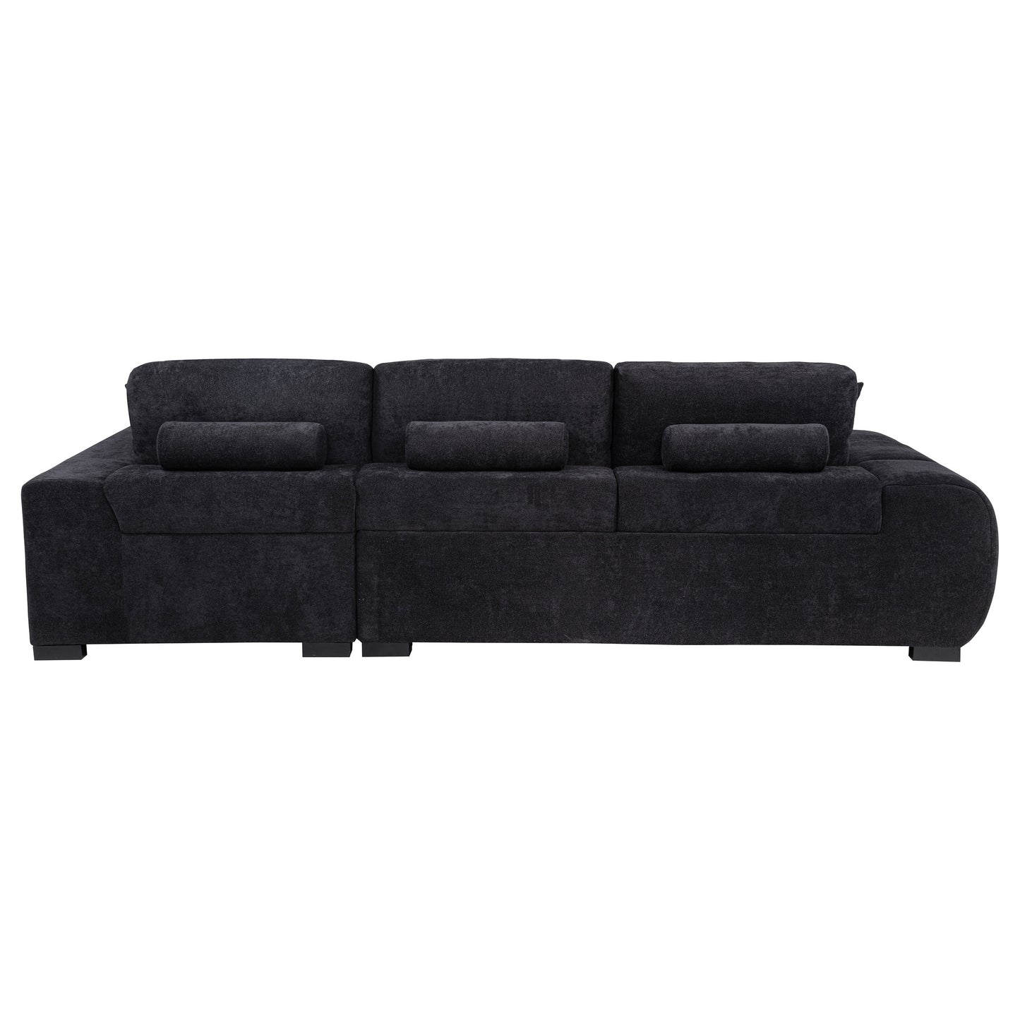 Octavia Upholstered Sectional Chaise Sofa Black