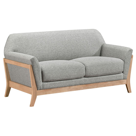 Vaughn Fabric Upholstered Flared Arm Loveseat Grey