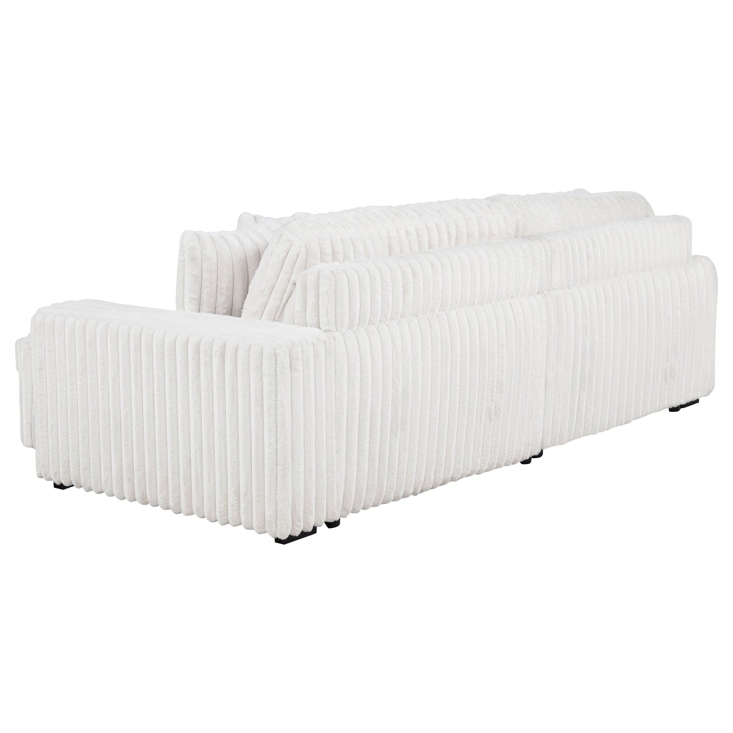 Jacana Corduroy Upholstered Dual Power Chaise Sofa Ivory
