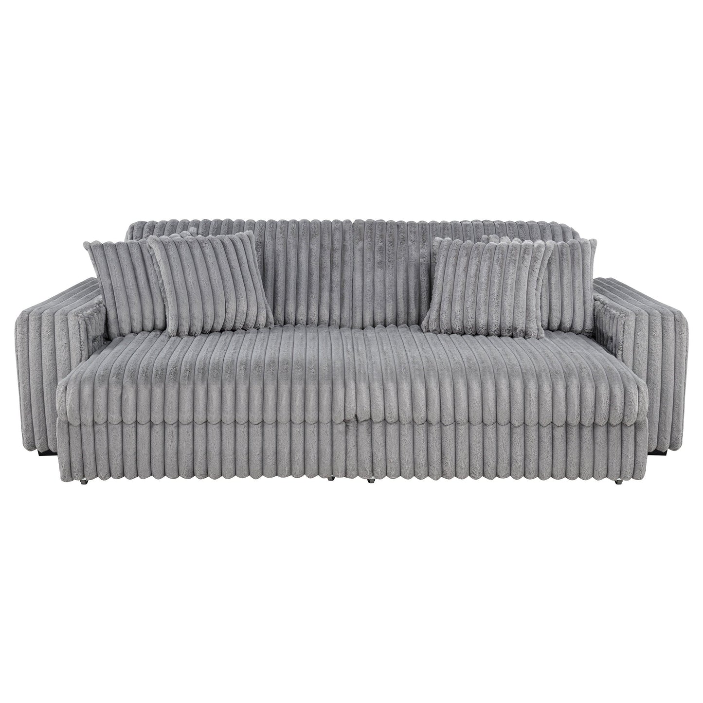 Jacana Corduroy Upholstered Dual Power Chaise Sofa Grey