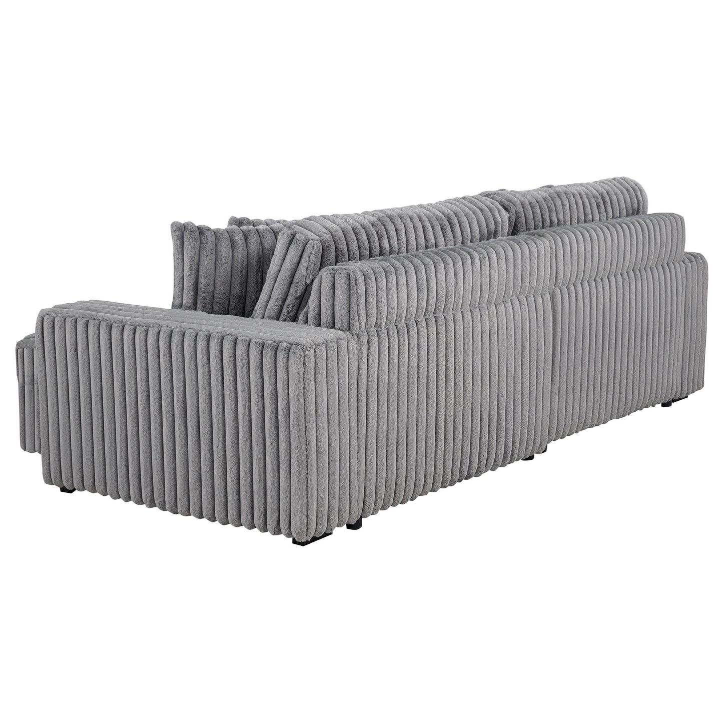 Jacana Corduroy Upholstered Dual Power Chaise Sofa Grey