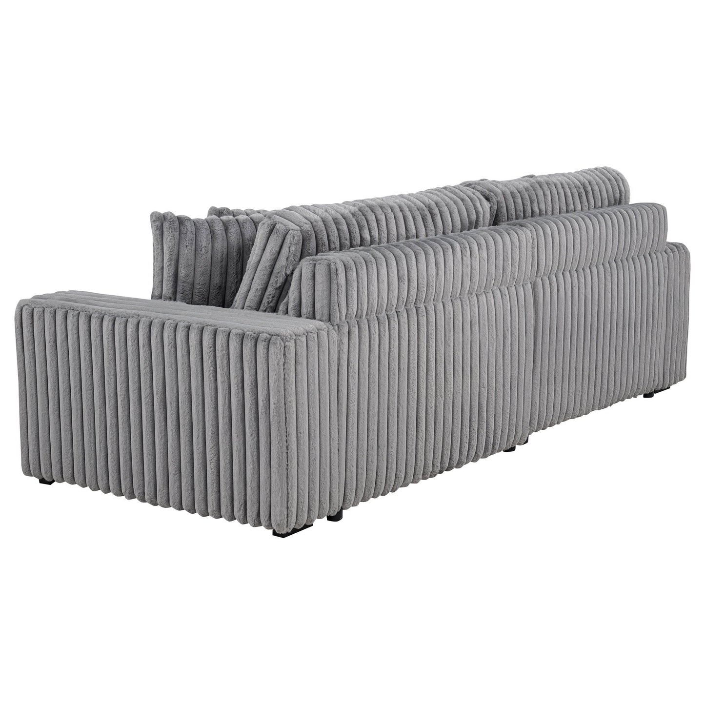 Jacana Corduroy Upholstered Dual Power Chaise Sofa Grey