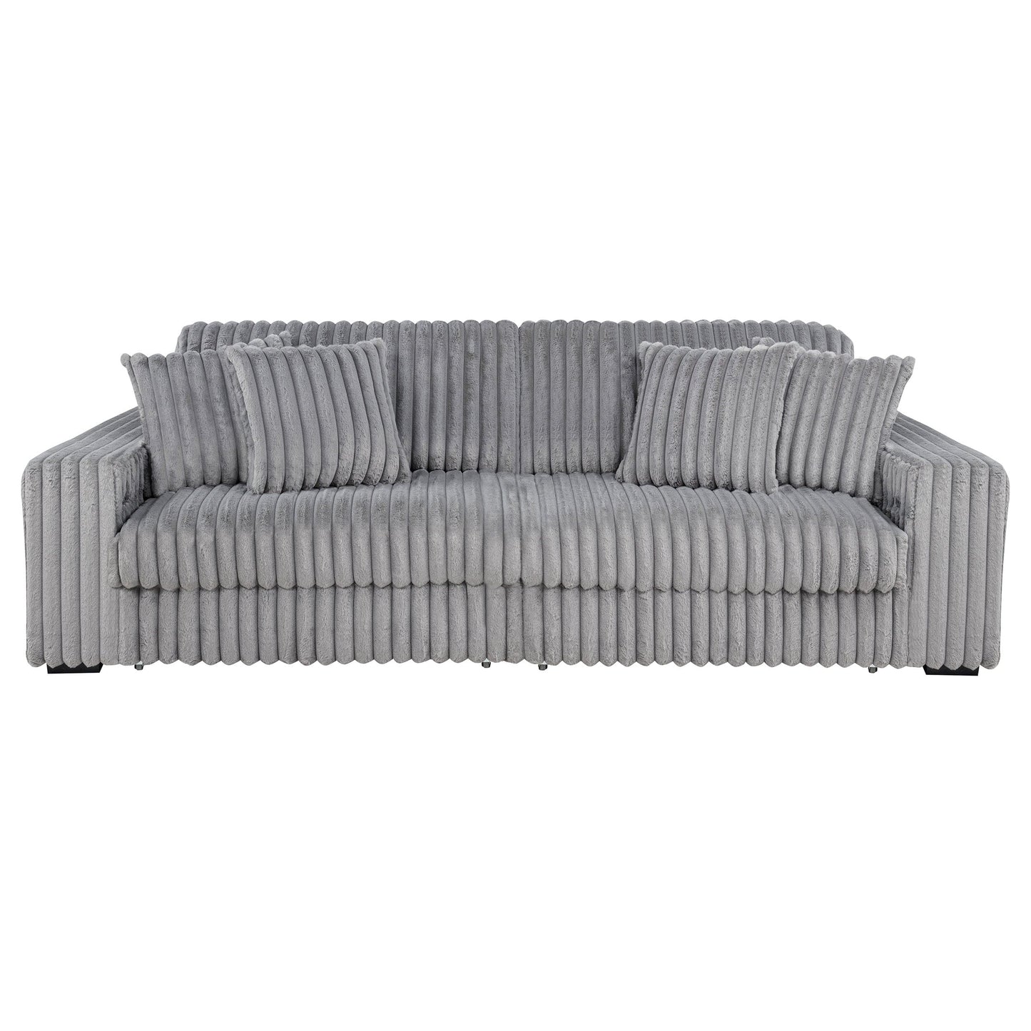 Jacana Corduroy Upholstered Dual Power Chaise Sofa Grey