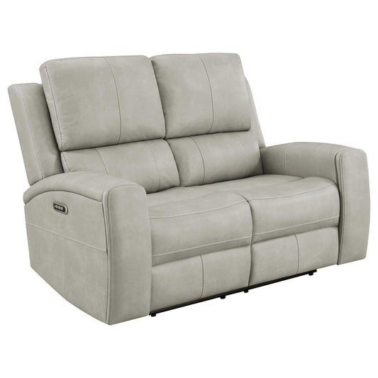Brickston Triple Power Reclining Loveseat Grey