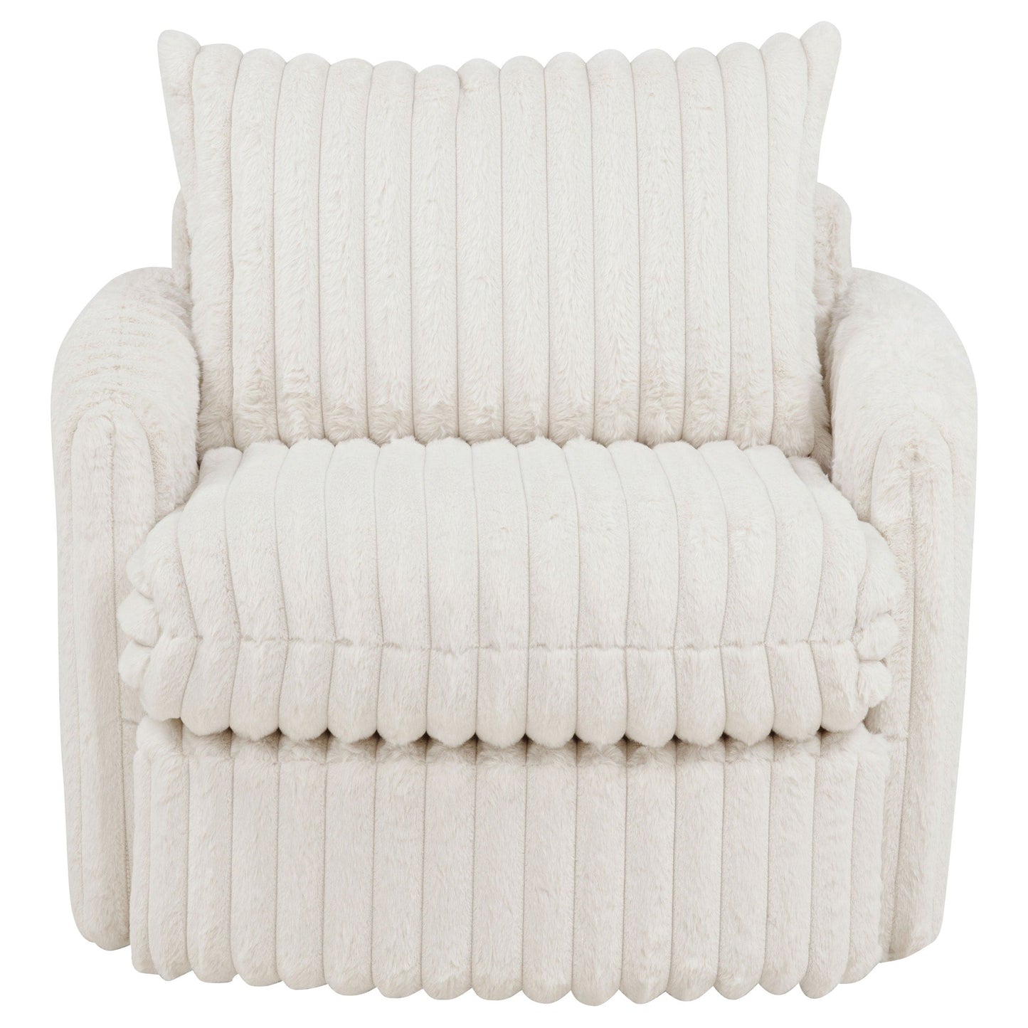Sarco Corduroy Upholstered Swivel Accent Arm Chair Ivory