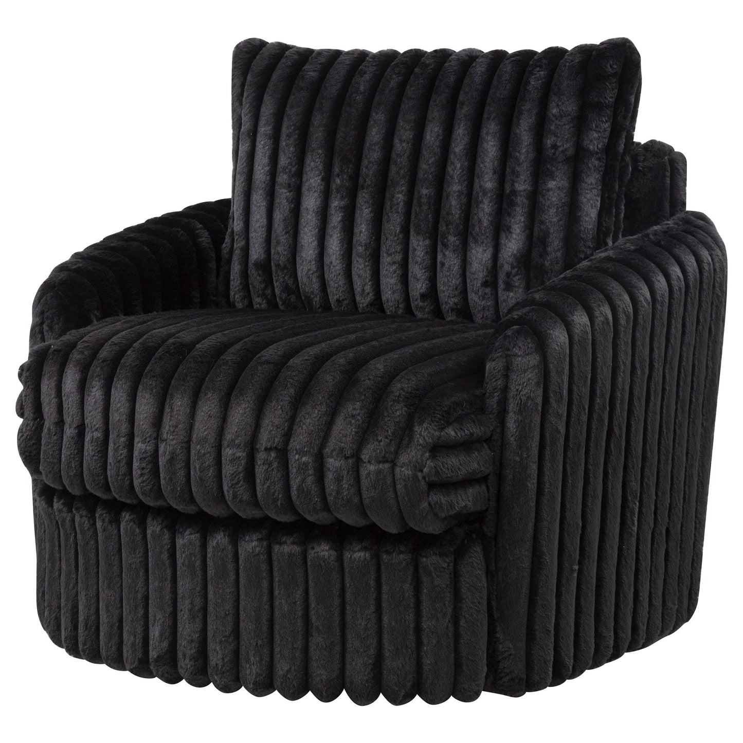Sarco Corduroy Upholstered Swivel Accent Arm Chair Black