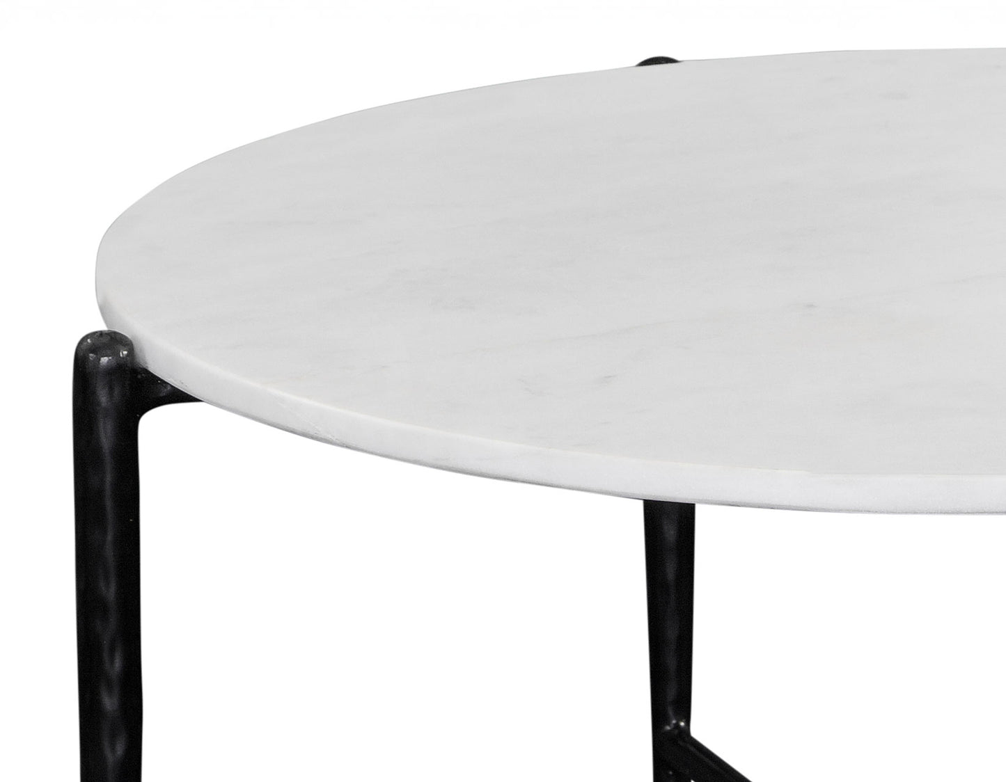 Loxie 3-Piece Round Solid White Marble Top Tables