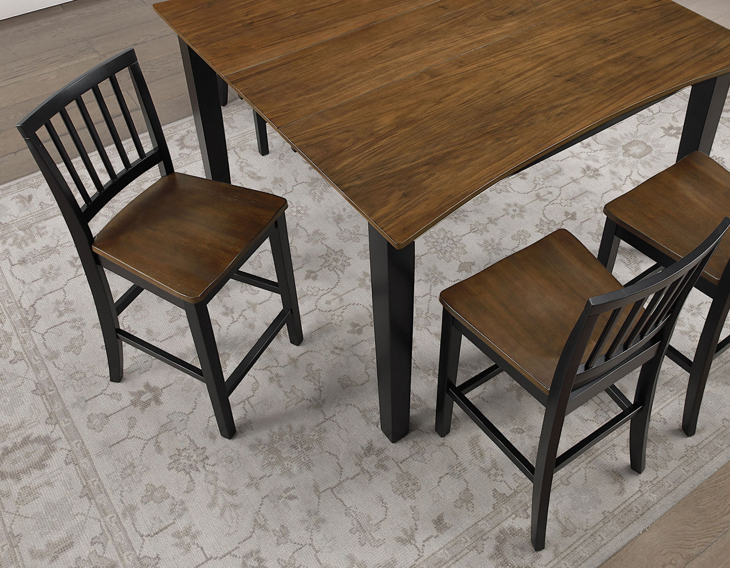 Joplin Solid Wood 24″ Farmhouse Counter Stool, Walnut and Ebony Finish (Copy)