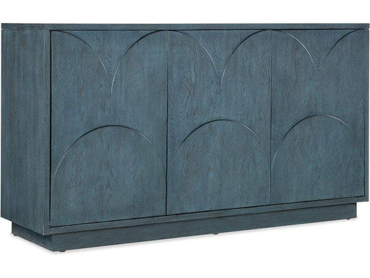 Hooker Furniture Home Entertainment Melange Round Valley Three Door Entertainment Credenza