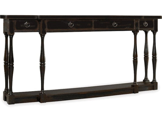 Hooker Furniture Living Room Sanctuary Four-Drawer Thin Console - Ebony