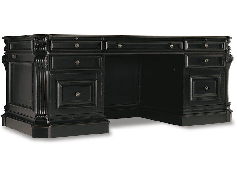 Hooker Furniture Home Office Telluride 76'' Executive Desk w/Leather Panels
