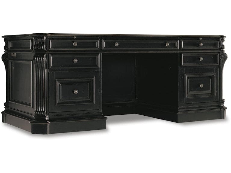 Hooker Furniture Home Office Telluride 76'' Executive Desk w/Leather Panels