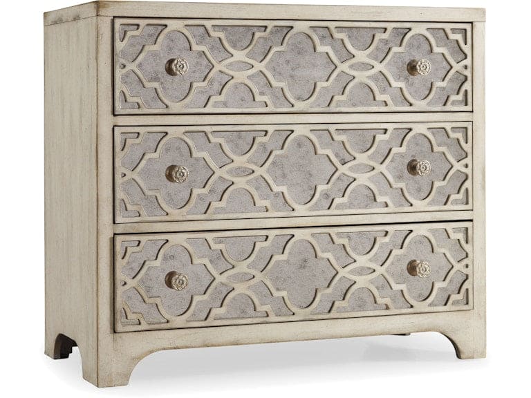 Hooker Furniture Living Room Sanctuary Fretwork Chest-Pearl Essence