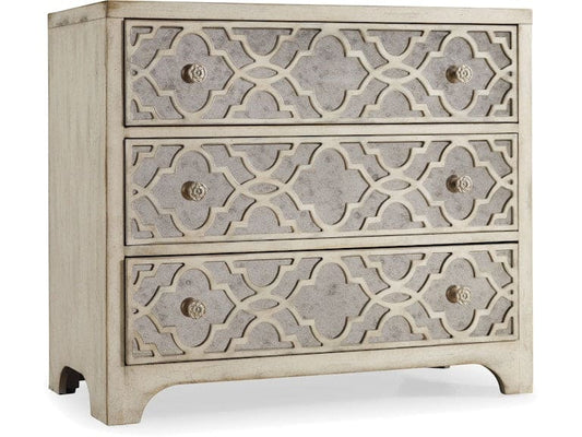 Hooker Furniture Living Room Sanctuary Fretwork Chest-Pearl Essence