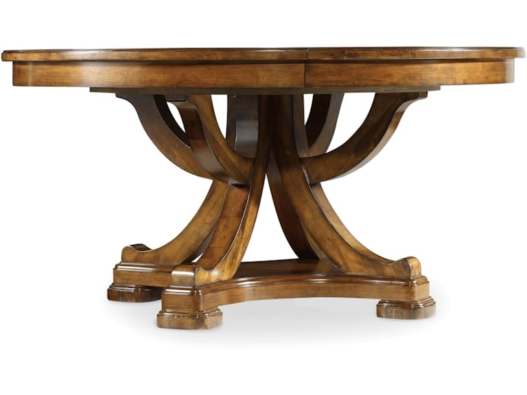 Hooker Furniture Casual Dining Tynecastle Round Pedestal Dining Table with One 18'' Leaf