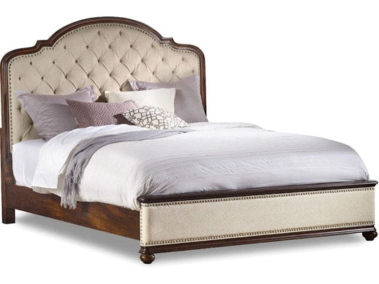Hooker Furniture Bedroom Leesburg California King Upholstered Bed with Wood Rails