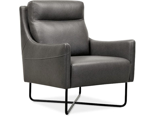 Hooker Furniture Living Room Efron Club Chair w/ Black Metal Base