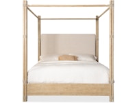 Hooker Furniture Bedroom Retreat Pole Rattan King Upholstered Poster Bed w/Canopy