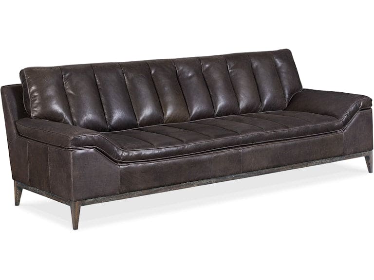 Hooker Furniture Living Room Kandor Leather Stationary Sofa