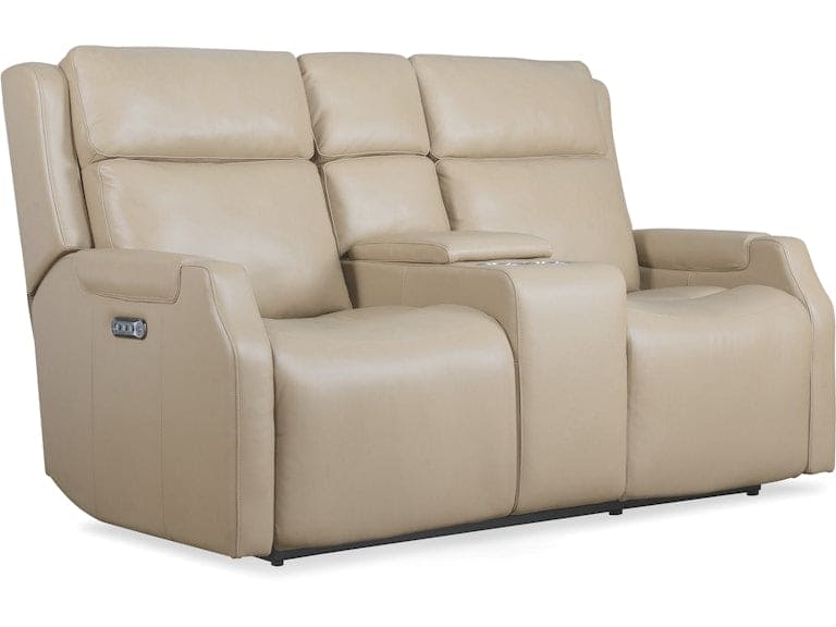 Hooker Furniture Living Room Nelson Zero Gravity Power Console Loveseat with Power Headrests and Lumbar