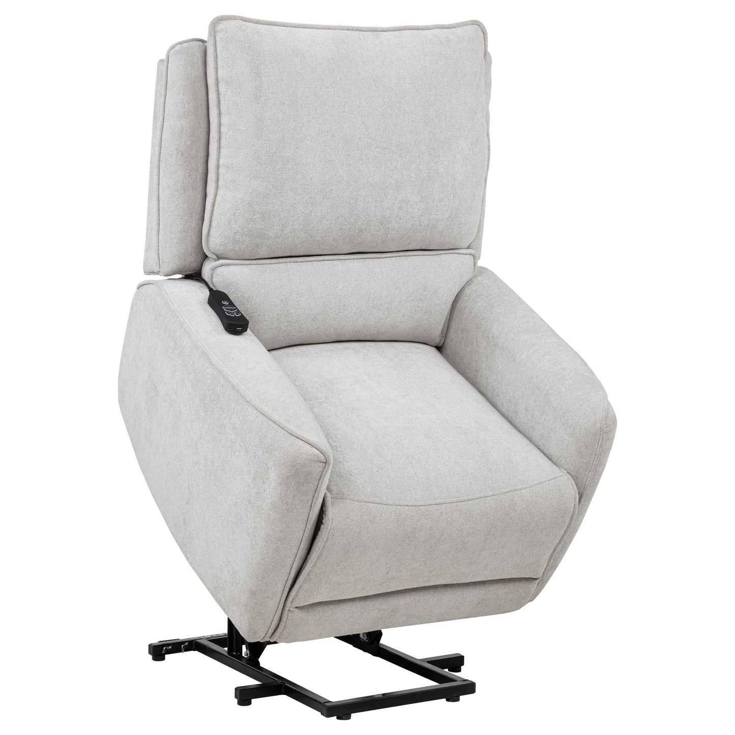 Sylmar Chenille Upholstered Dual Power Lift Recliner Dove Grey