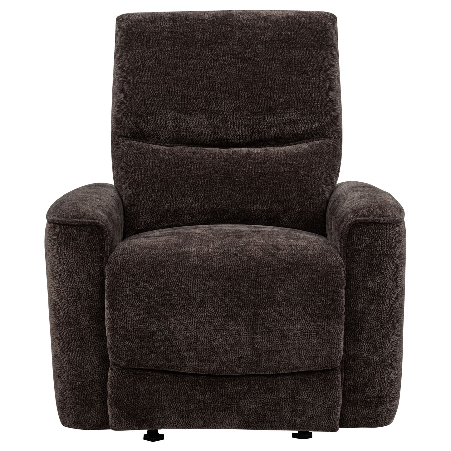 Navarro Chenille Upholstered Glider Recliner Dark Brown