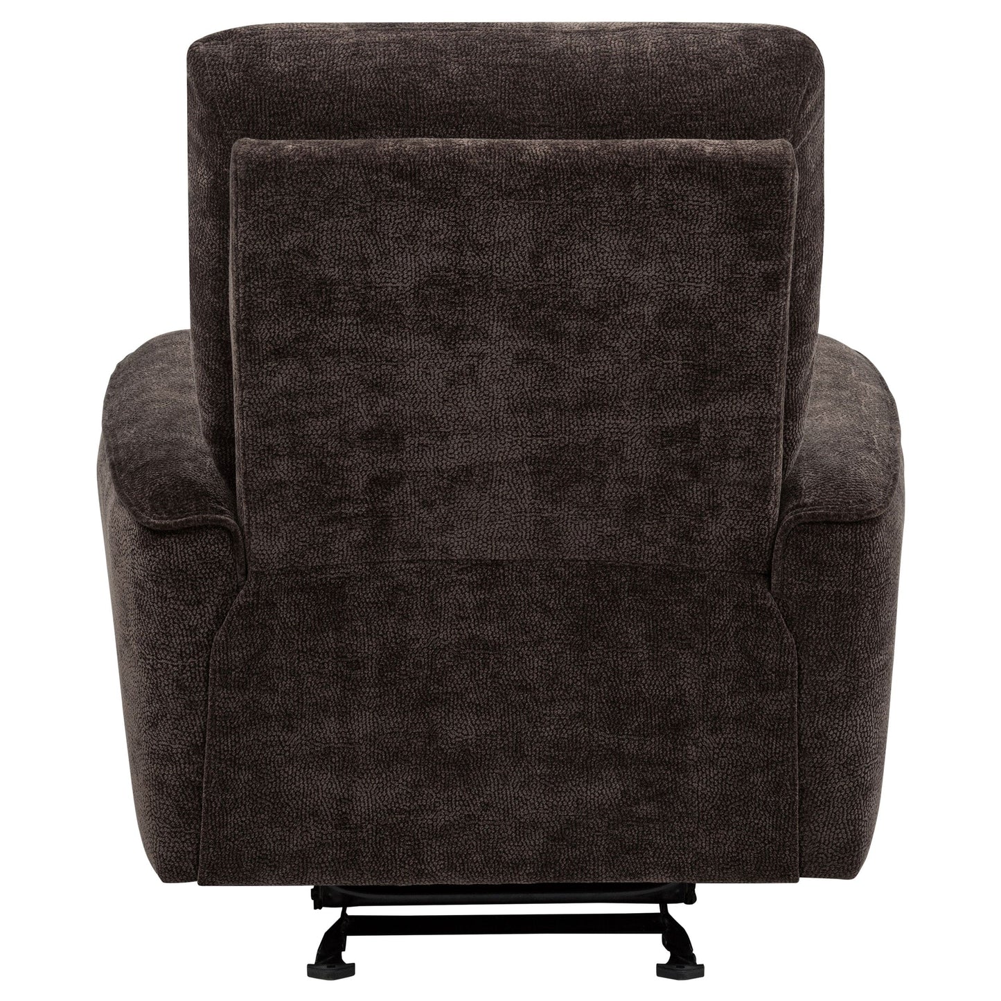 Navarro Chenille Upholstered Glider Recliner Dark Brown