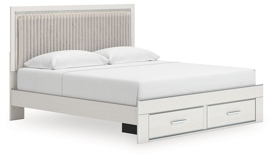 Zuraleus King Upholstered Panel Platform Storage Bed