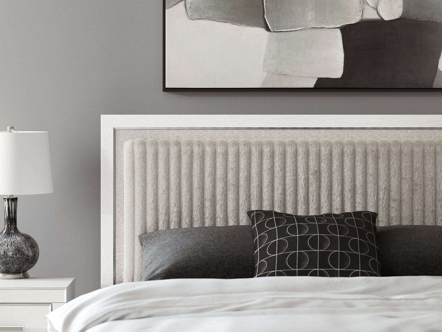 Zuraleus King Upholstered Panel Platform Storage Bed