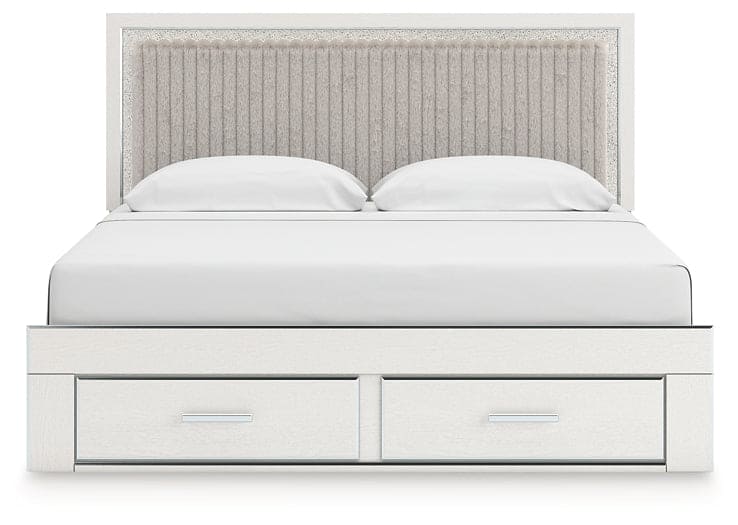 Zuraleus King Upholstered Panel Platform Storage Bed