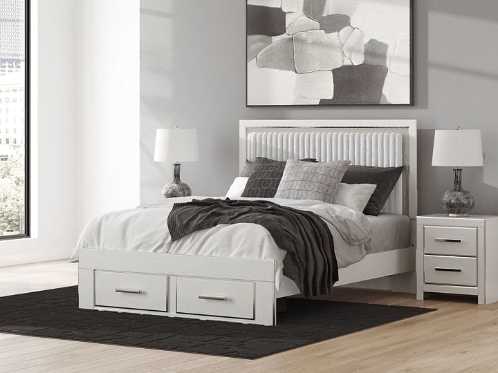 Zuraleus Queen Upholstered Panel Platform Storage Bed