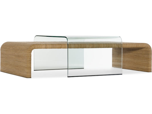 Hooker Furniture Living Room Amani Rope and Glass Cocktail Table