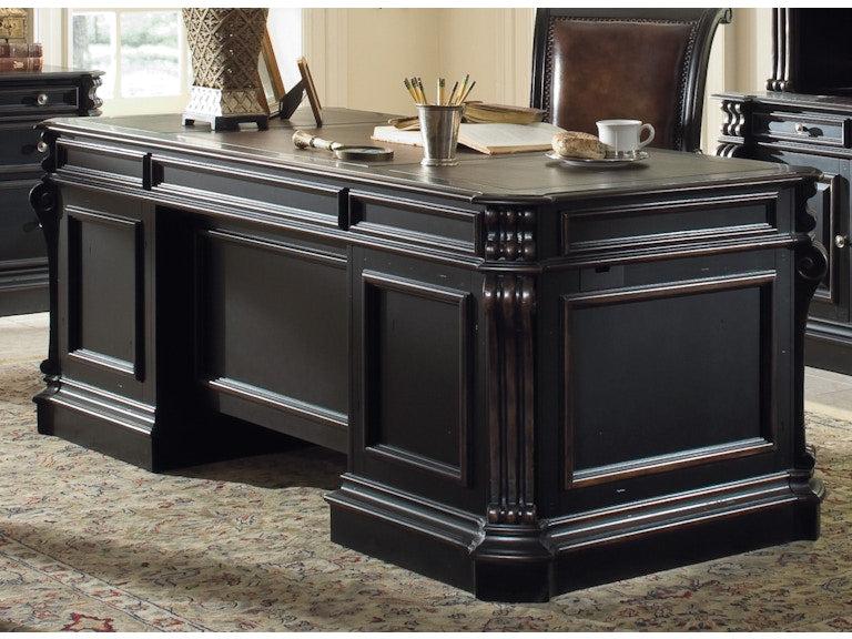 Hooker Furniture Home Office Telluride 76'' Executive Desk w/Wood Panels