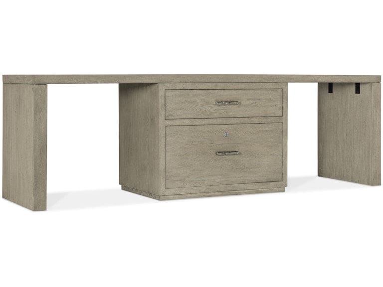 Hooker Furniture Home Office Linville Falls Desk - 96in Top-Lateral File and 2 Legs