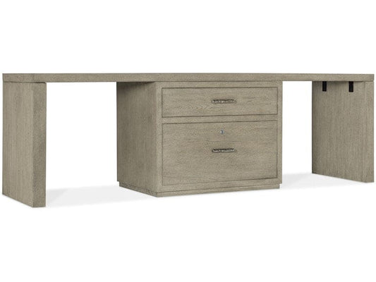 Hooker Furniture Home Office Linville Falls Desk - 96in Top-Lateral File and 2 Legs