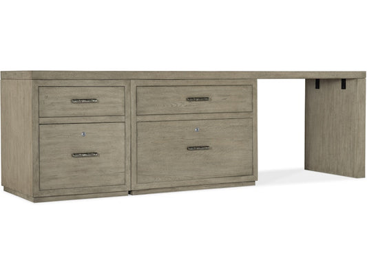 Hooker Furniture Home Office Linville Falls Desk - 96in Top-Small File-Lateral File and Leg