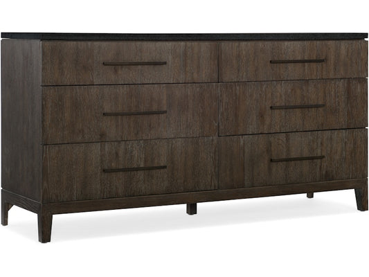Hooker Furniture Bedroom Miramar Aventura Raphael Six-Drawer Stone Top Dresser