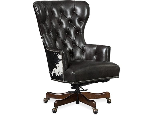 Hooker Furniture Home Office Katherine Executive Swivel Tilt Chair w/ Black & White HOH