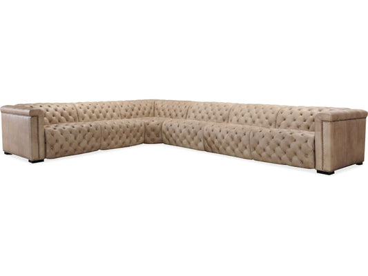 Hooker Furniture Living Room Savion Grandier 6-Piece Power HR Sectional w/3 Power Recline