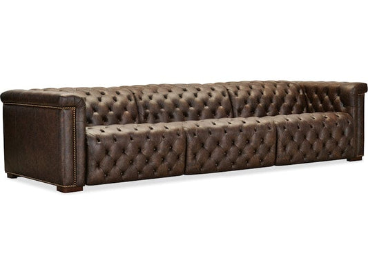 Hooker Furniture Living Room Savion Deux 3 Seat Sofa with Two Power Recliners and Three Power Headrests