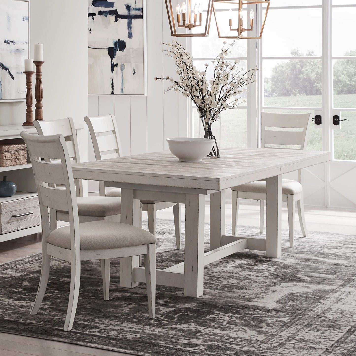 Backroads - 5 Piece Trestle Table Set