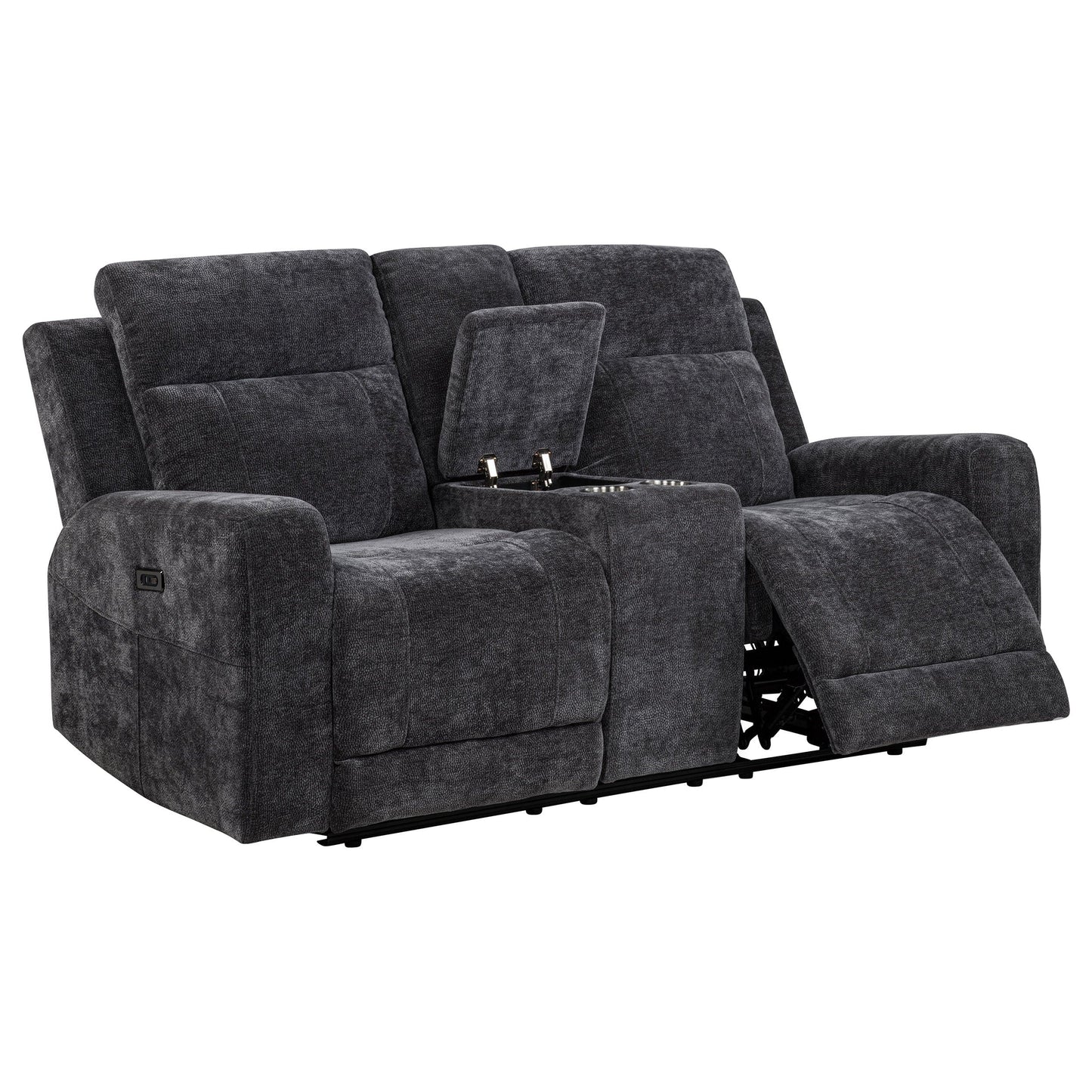 Kennett Chenille Upholstered Power Reclining Loveseat Grey