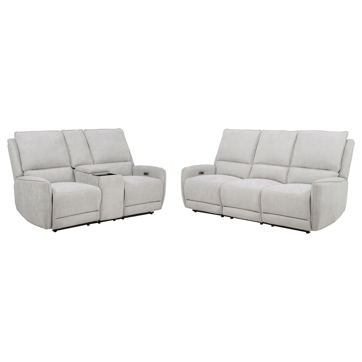 Sylmar 2-piece Chenille Power Reclining Sofa Set Dove Grey