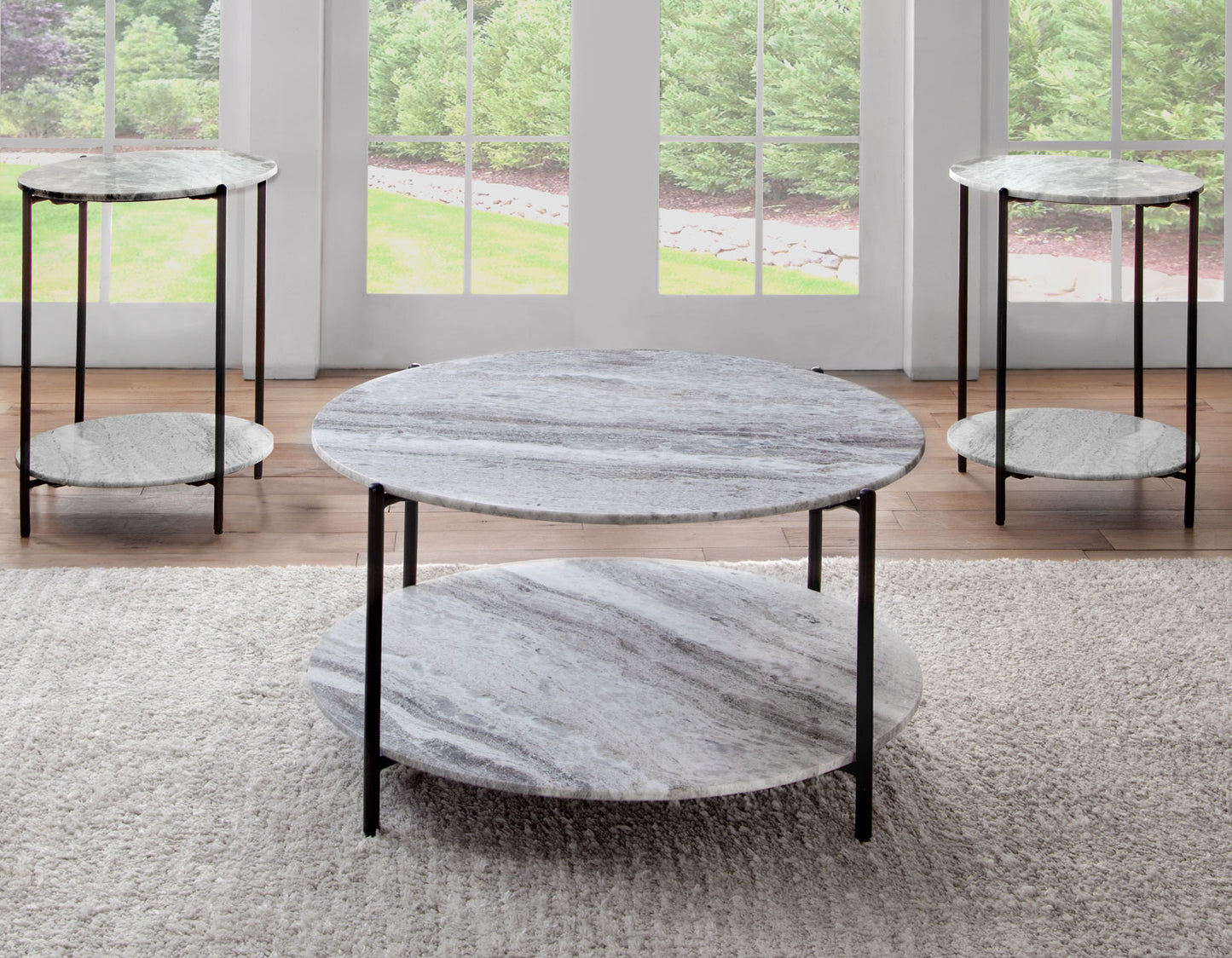 Coleen Sanwar Green Marble 18″ Round End Table