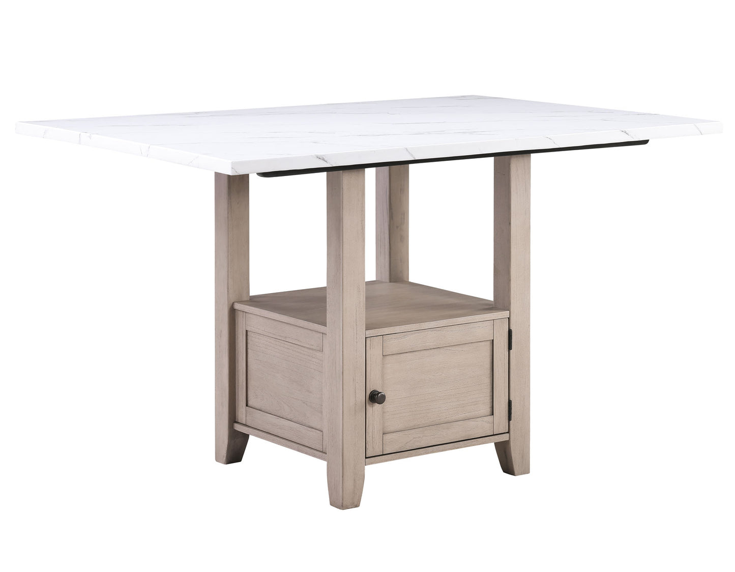 Taylor Faux Marble Top 60″ Storage Counter Table