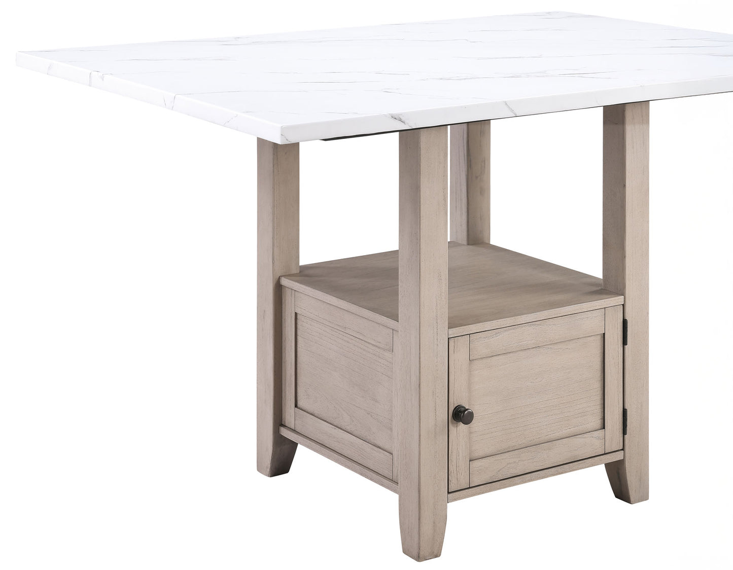 Taylor Faux Marble Top 60″ Storage Counter Table